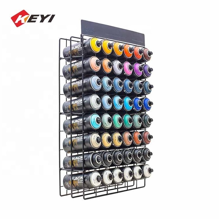 Custom Black Iron Wire Spray Paint Cans Display Rack