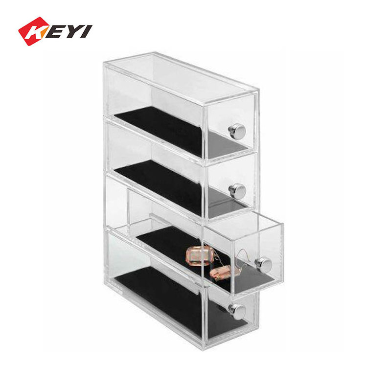 Customized desktop power bank Clear Acrylic Display Stand Locking box perfume Acrylic Display Rack Cabinet  With Lock