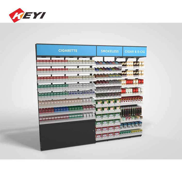 Customized Supermarket Metal Display Stand Tobacco Shop Metal Shelves Cigarette Display Rack