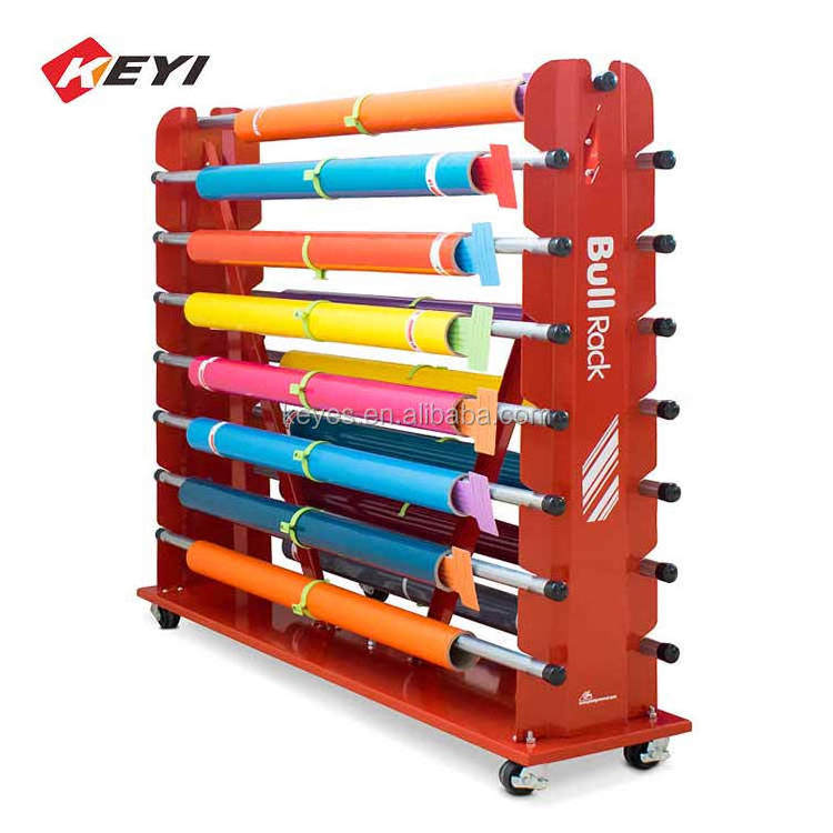 Manufacturer Custom Mobile Rug Shelf Retail Stand Fabric Roll Display Rack