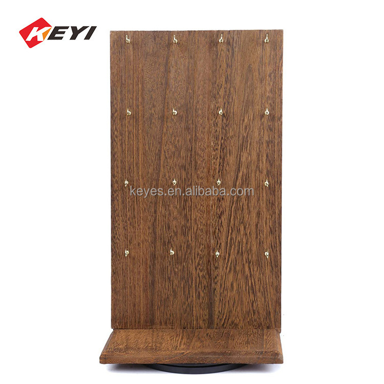 Customized Counter Rotating wooden Jewelry Display Stand Spinner Jewelry display rack necklace