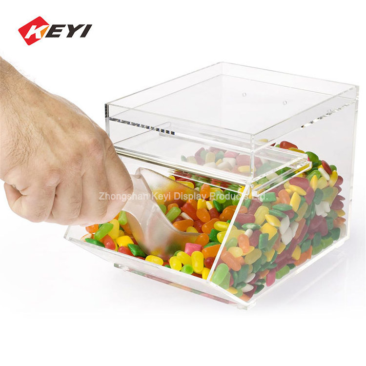 Wholesale Customized Clear Acrylic Food Bin Bulk Food Dispenser