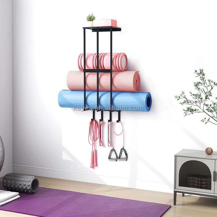 Customized Retail Yoga mat Wall Metal Display Rack Furniture umbrella backpack hook Interior Design Display Stand