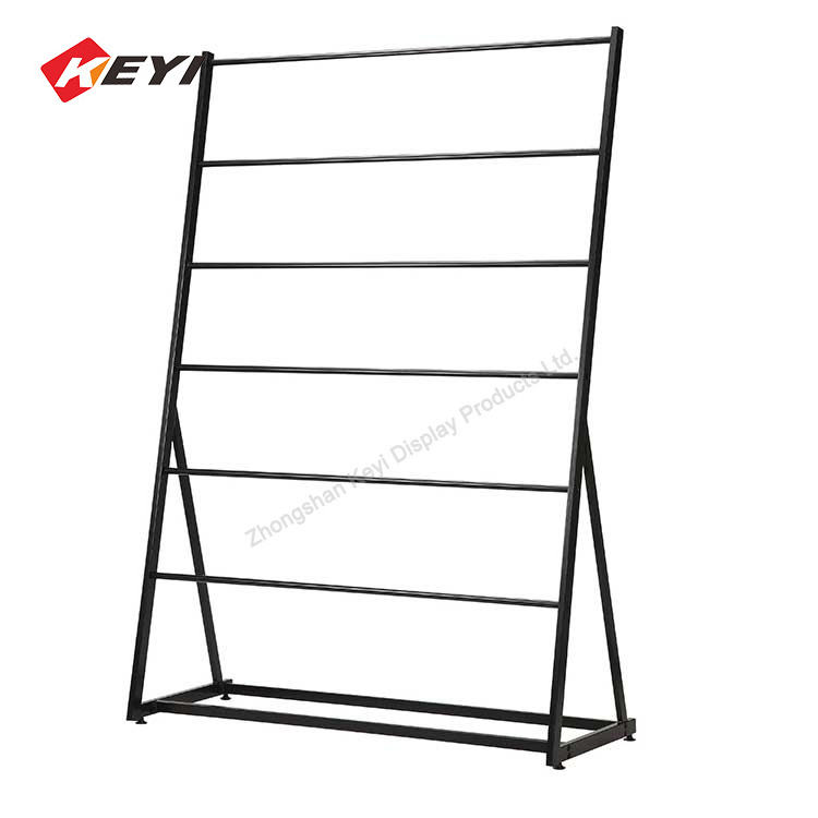 Retail Floor Standing Metal With wheels Carpet Display Rack  for sale