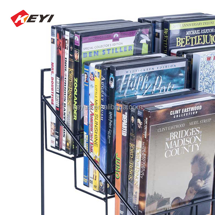 Customized Counter Top Cd Organizer Storage Display Rack Dvd Wire Metal Display Stand