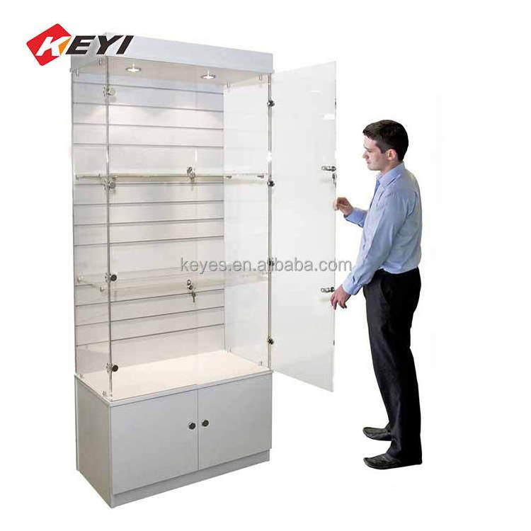 Custom Adjustable Tempered Glass Vitrine Cell Phone Wall Showcase Designs Display Cabinet Used Digital Products Store display