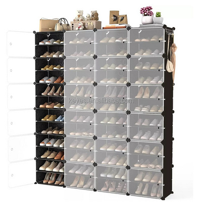 Metal Simple Shoe Shelf Dust Proof Storage Household Small Door Shoe Cabinet Multi-layer Assembly Shoe Rack  Display Stand