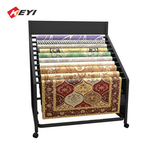 Retail Floor Standing Metal With wheels Carpet Display Rack  for sale