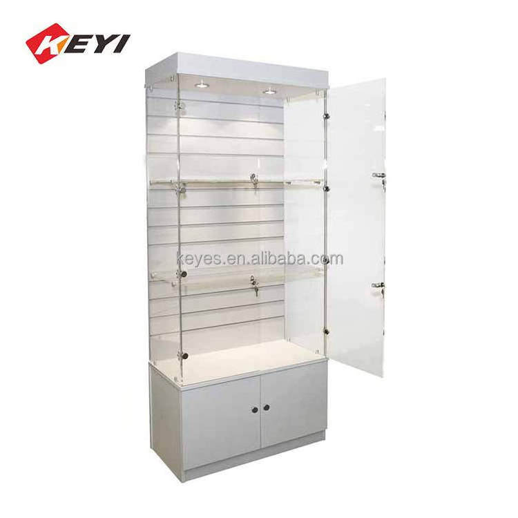 Custom Adjustable Tempered Glass Vitrine Cell Phone Wall Showcase Designs Display Cabinet Used Digital Products Store display