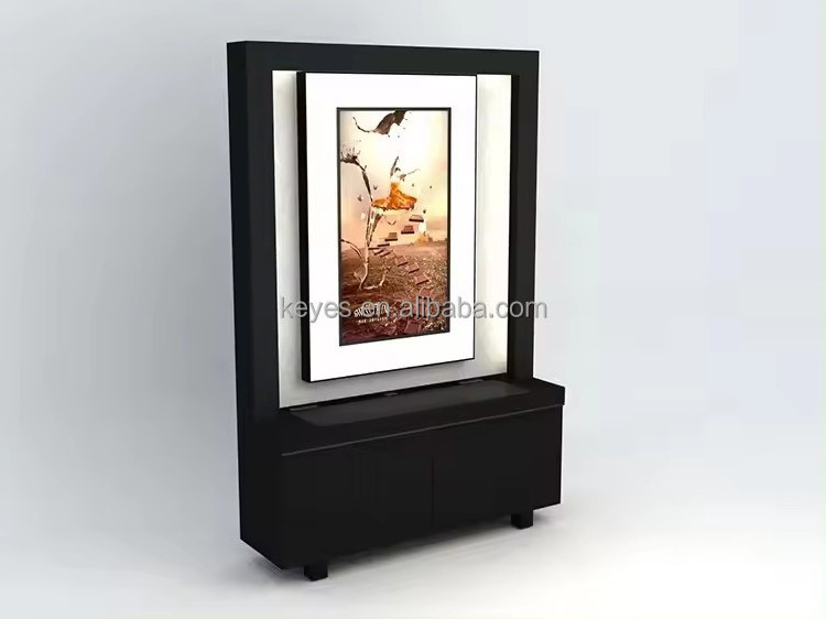 Customized Retail Wooden Furniture Chocolate Display Shelf Candy Shop Cabinet Interior Design Chocolate Display Rack with lamp