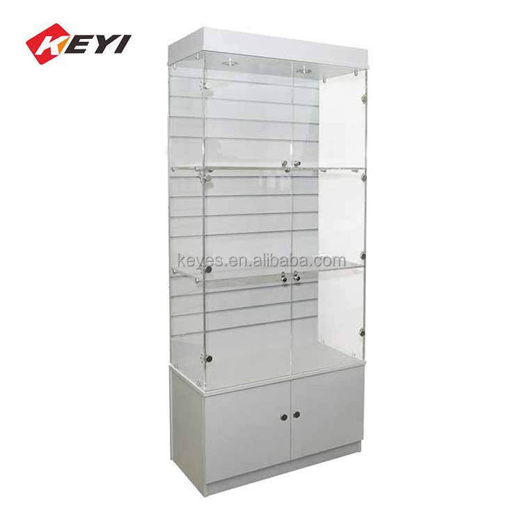 Custom Adjustable Tempered Glass Vitrine Cell Phone Wall Showcase Designs Display Cabinet Used Digital Products Store display