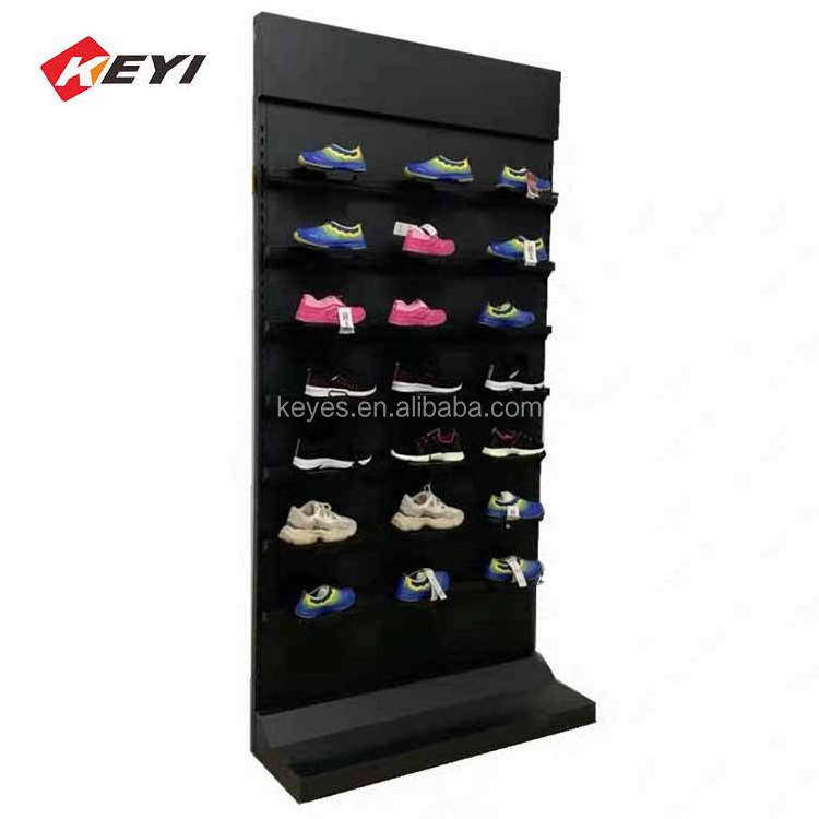 Custom Retail Shop Shoe Display Ideas Metal Floor Sport Shoes Display Rack Stand