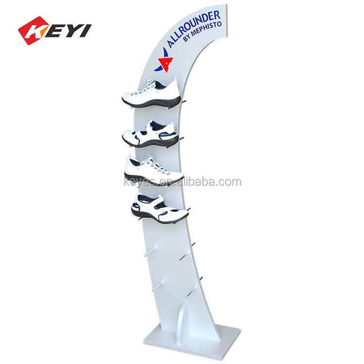 Modern Popular Sports Shoe Metal Steel Shelf Promotion Shoe Display Stand / Shoes Display Rack For Shop