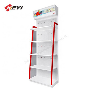 Floor Type 5 Tier Metal Display Stand For Hair Oil/metal Auto Parts Engine Oil Display Rack Lubricants Oil Display Stand