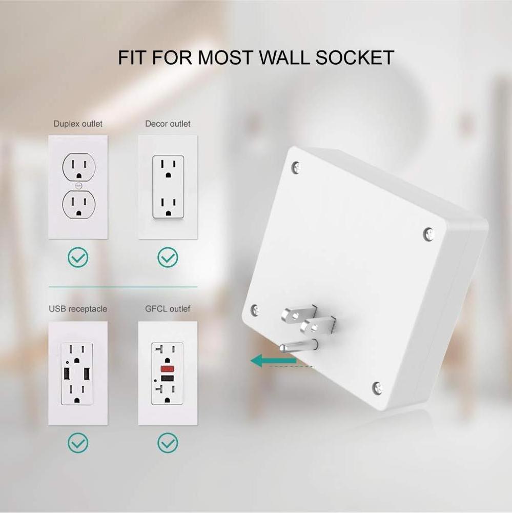 Surge Protector Power Strip with 2 Outlet Extender & 3 USB Wall Charger