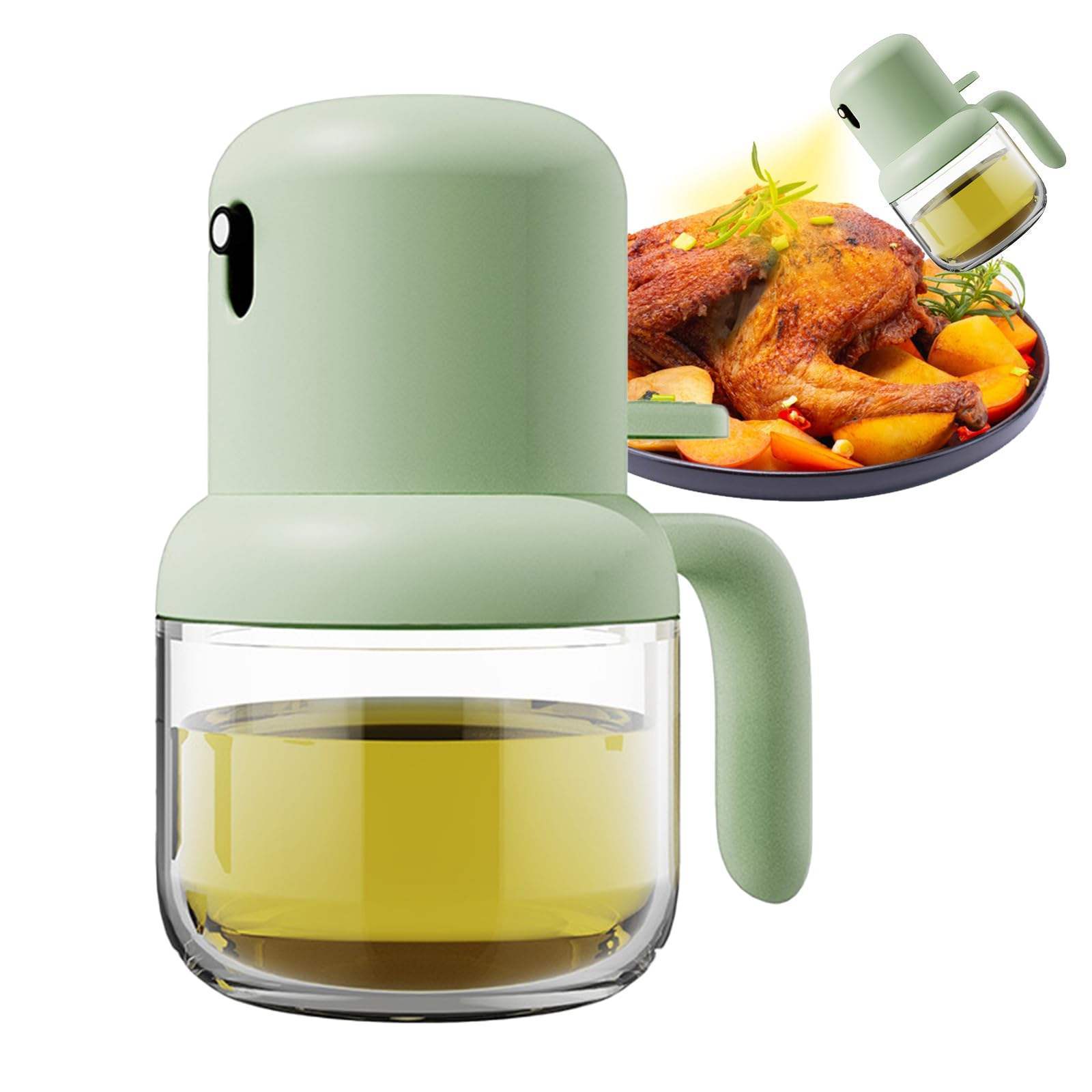 180ML Olive Oil Mister Sprayer Bottle for Cooking Air Fryer Glass Oil Dispenser Spray for BBQ Baking Salad