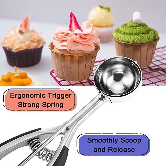 Ice cream spoon 304 stainless steel cookie scoop ball digger ice cream scoop cuchara de helado