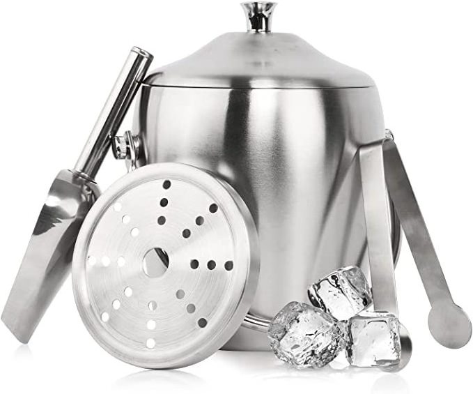 2L Champagne beer Ice Bucket Bar Accessories Stainless Steel Bucket with Lid