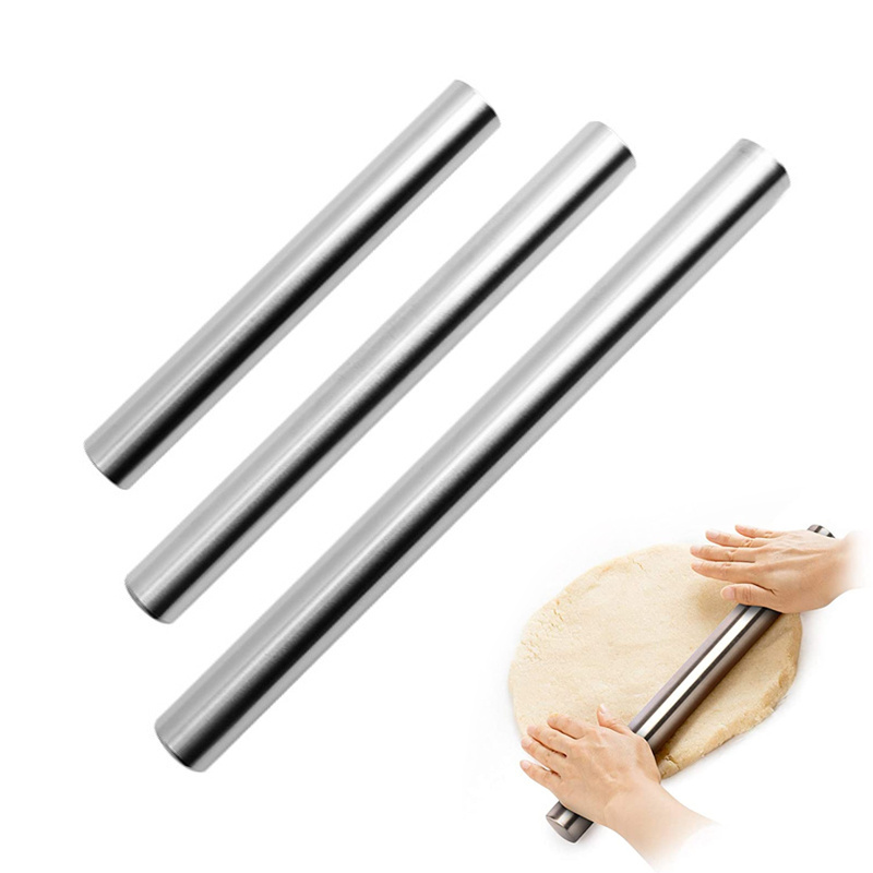 Wholesale Custom Baking Accessories Pizza Rolling Pin Stainless Steel Rolling Pins