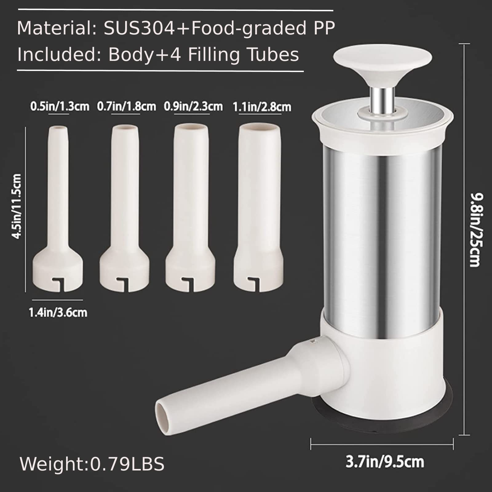 Cooking utensils manual sausage stuffer machine stainless steel meat filler manual sausage maker