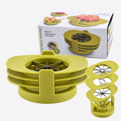 2024 Kitchen Gadgets Fruit Tomato Cutter Slicer 4 in 1 Mango Corer Slicer Apple Corer Cutter with Base