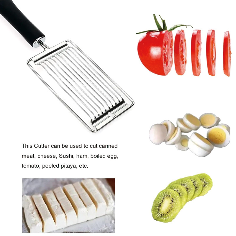 Handheld Boiled Eggs Slicer Tomato Cutter Veggie Chopper Stainless Steel Manual Vegetable Graters Slicers with Handle