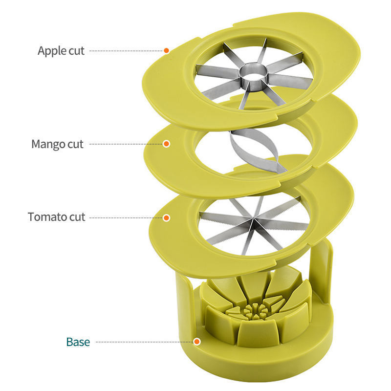 2024 Kitchen Gadgets Fruit Tomato Cutter Slicer 4 in 1 Mango Corer Slicer Apple Corer Cutter with Base