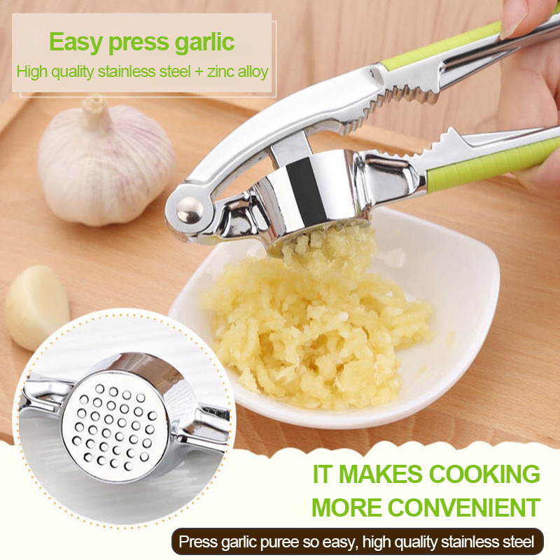 Kitchen Gadgets Multi-functional Vegetable Cutter Nutcracker Smooth Garlic Press Crusher