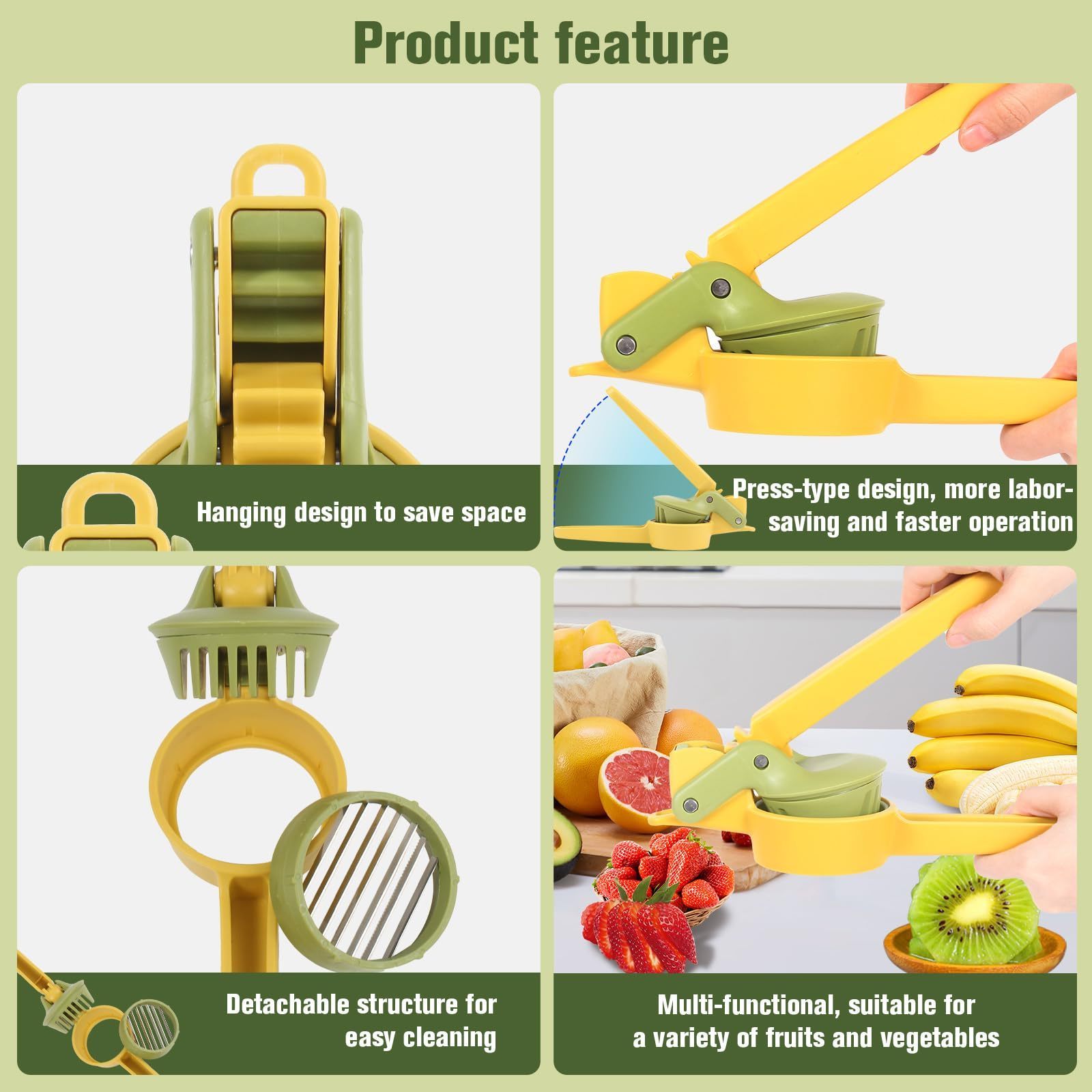 Manual Banana Kiwi Egg Slicer Vegetable Fruit Slicer Cutters Multifunctional Strawberry Mushroom Slicer with Handle