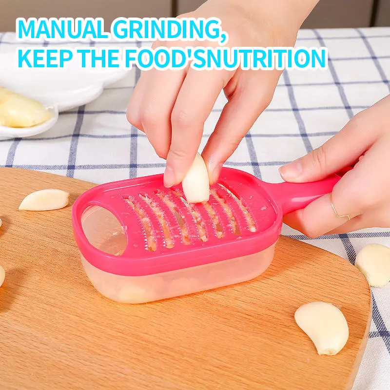 Manual Vegetable Chopper Garlic Grinder Zester Potato Masher Cheese Grater Grinder with Container