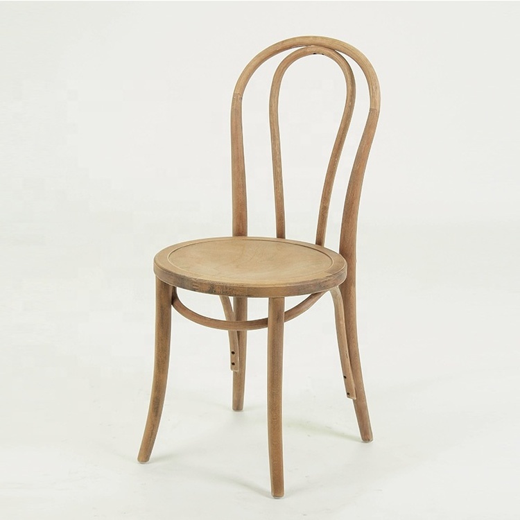 Factory supply hand carved rustic style Wooden armless dining chair with Bentwood/ Restaurant chair CH-347