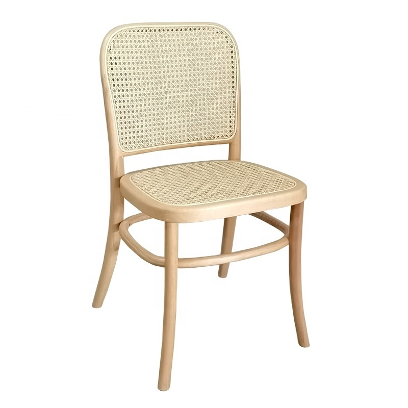 Antique style classic rattan wood dining chair cane back restaurant hotel used furniture CH-504