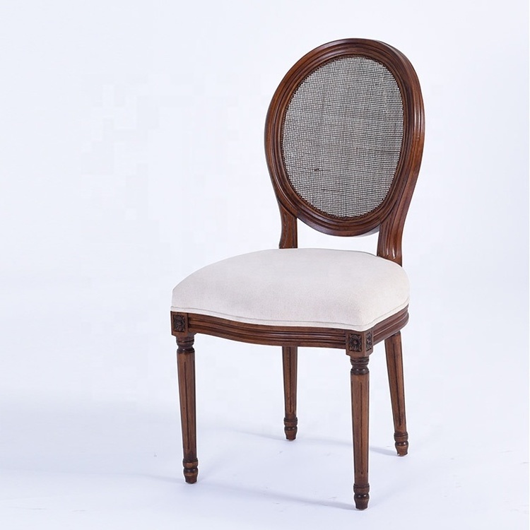 Hand carved rattan back coffee room wooden chair/round dining table set dining chairs CH-211-3