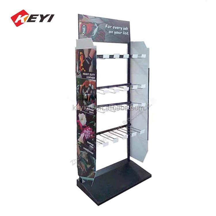 Display Rack Manufacture Custom Metal Floor Stand Hanging Glove Display Stand