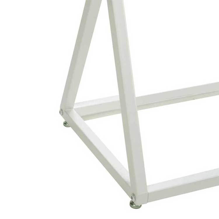 Clothing Store Mobile White Metal Display Shelves Retail Garments Rack Floor Clothes Stand With Wheel