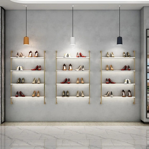 Customized Shoe Store Display Racks Space Saving Bag Organizer Display Stand Retail Store Wall Mount Display Rack