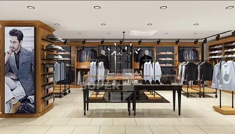 Menswear Shop Display Design Commercial Retail Store Men's Garment Rack Men's Garment Rack Menswear Metal Clothes Display