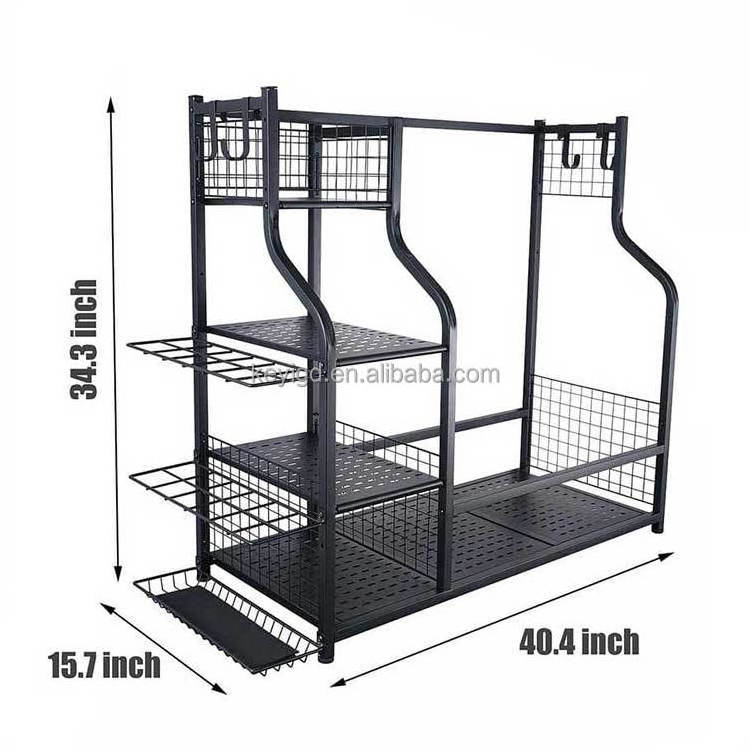 Golf Bag Storage Garage Organizer Metal Shoe Rack Golf Club Equipment Display Rack