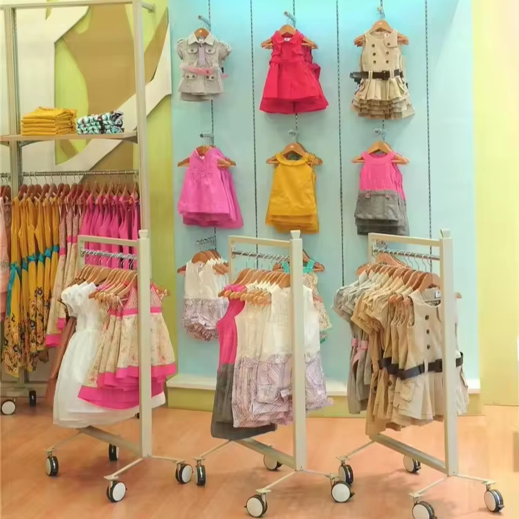 Custom Kid Clothing Store Display Fixture Baby Clothing Shop Kids Dress Up Clothes Rack Shelving Baby Clothes Rack