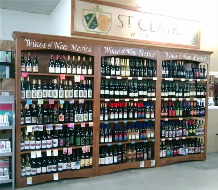 Liquor Store Shelving Whiskey Wine Shelf Display Racks Wine Bottle Display Stand Display Rack Wood Wine Bottle Stand