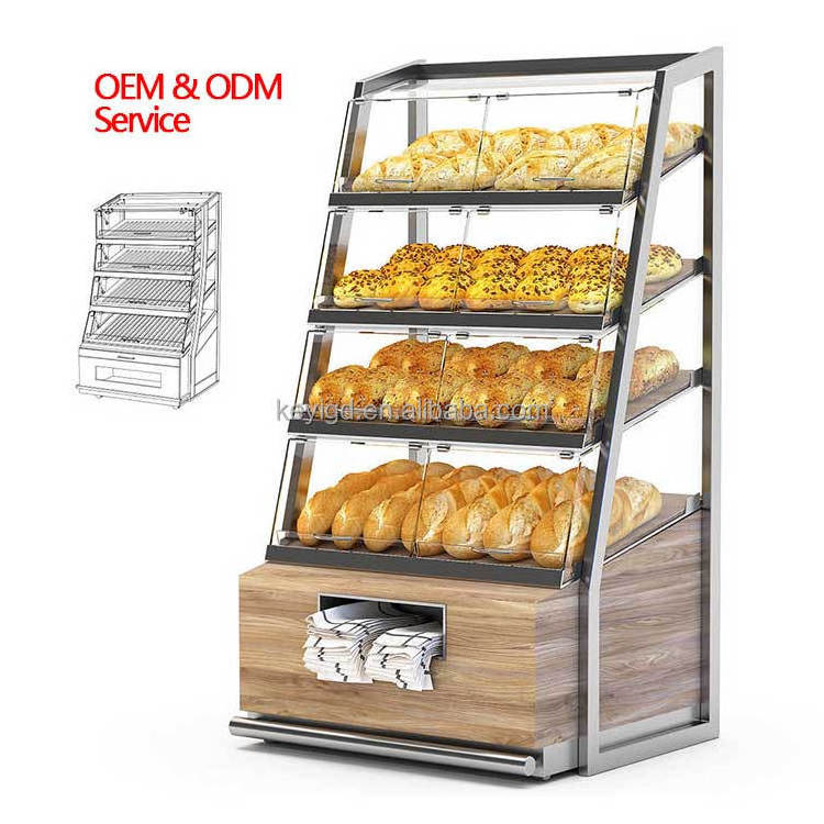 Custom Retail Store Luxury Bakery Display Cabinet Showcase Shop Furniture Rack Cake Bread Stand Display Case