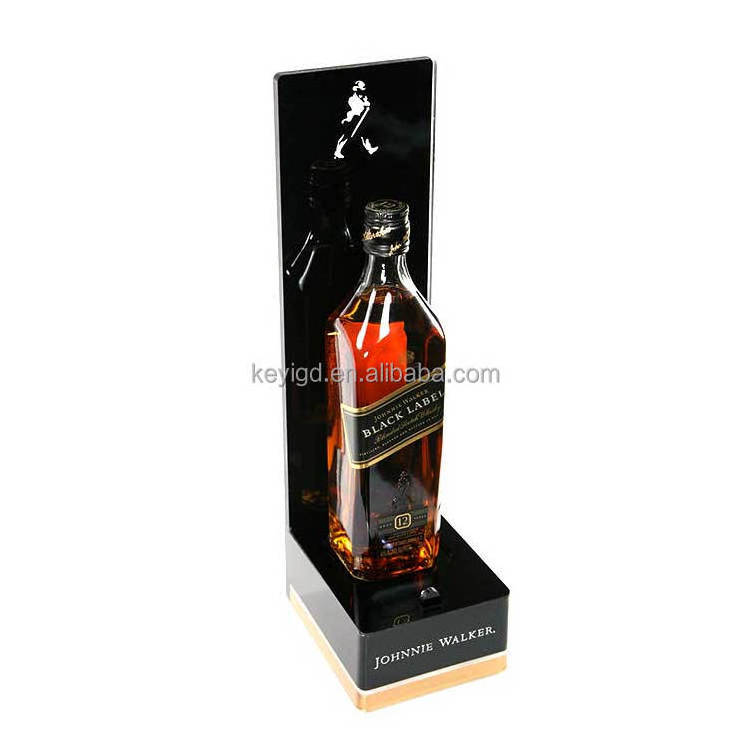 Customized Led Light Base Acrylic Wine Bottle Glorifier Stand Countertop Display