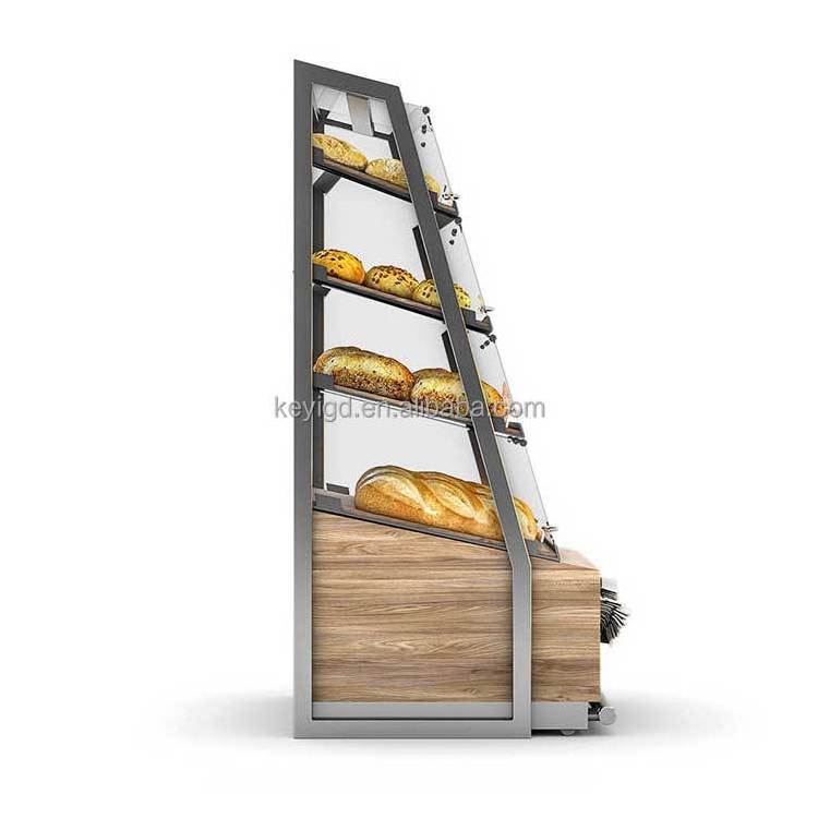 Custom Retail Store Luxury Bakery Display Cabinet Showcase Shop Furniture Rack Cake Bread Stand Display Case