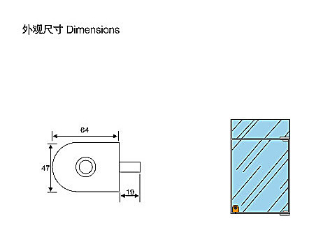 KG-17S bottom glass door lock, swing glass door lock stainless steel glass to wall door lock