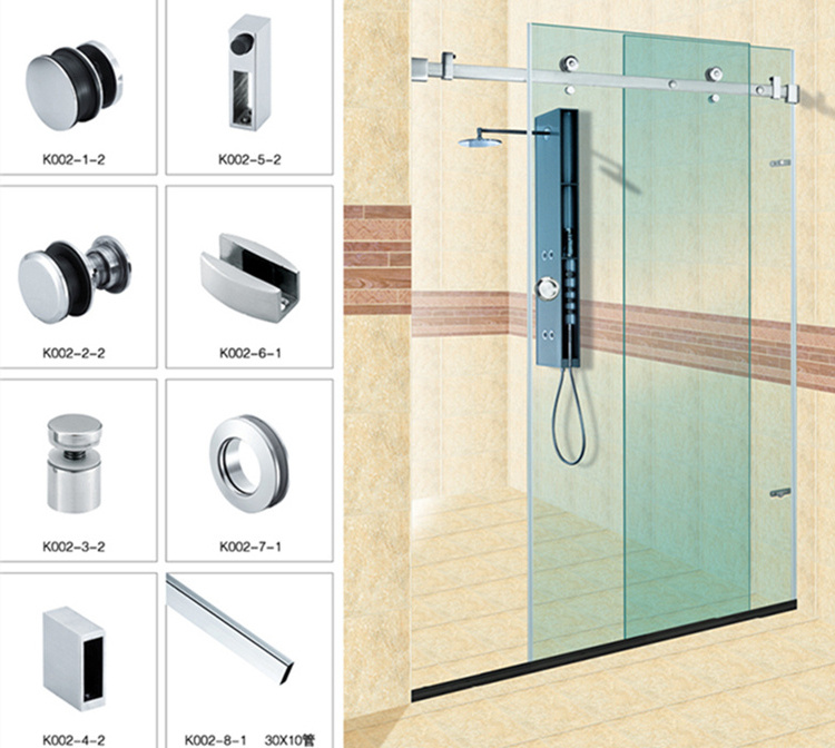 Glass hardware bathroom shower door kits stainless steel sliding barn door accessories sets