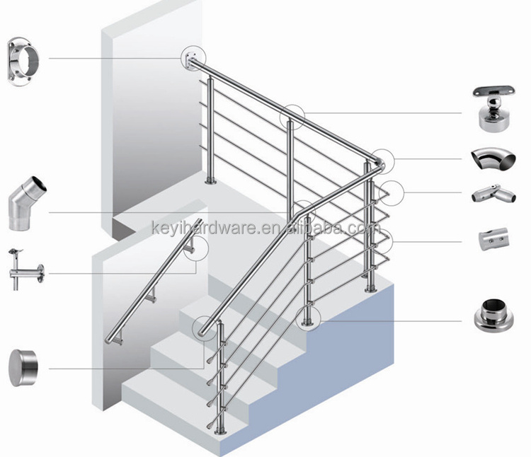 Stainless Steel Glass Fittings Glass Balustrade Clamp Balcony Glass Railing Clamps Clip Handrail Accessories