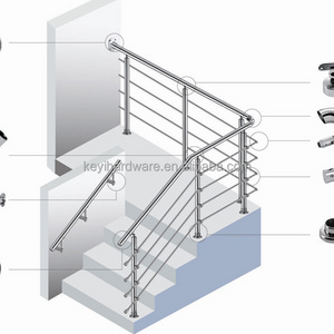 Stainless Steel Glass Fittings Glass Balustrade Clamp Balcony Glass Railing Clamps Clip Handrail Accessories