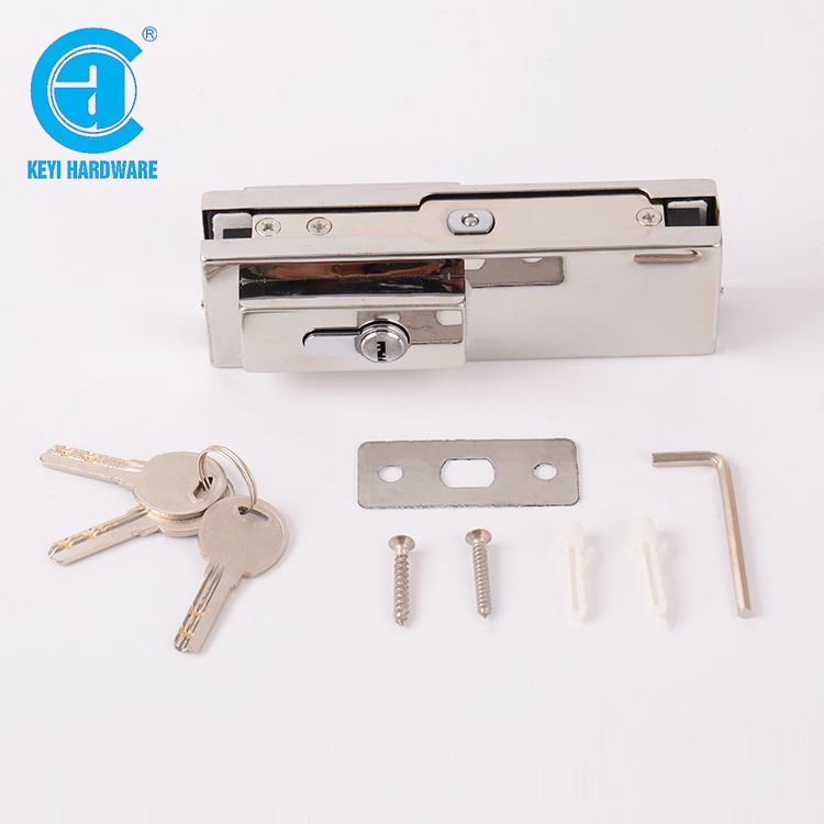 V-53 Glass door floor lock with keys glass door hardware accessories glass door bottom lock