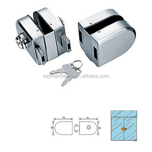 KEYI Guangdong Factory Double Sided Key Lock 304/201 Tempered Glass Door Lock Set