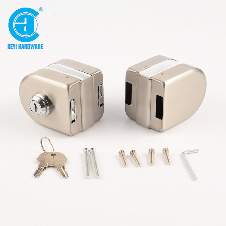 KEYI Guangdong Factory Double Sided Key Lock 304/201 Tempered Glass Door Lock Set